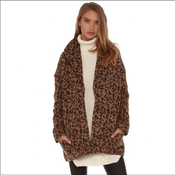 Somedays Lovin Danger Wool Leopard Coat; Women’s jacket size XS runs large - Picture 3 of 3